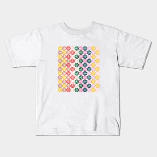 Colorful Christmas snowflakes pattern Kids T-Shirt